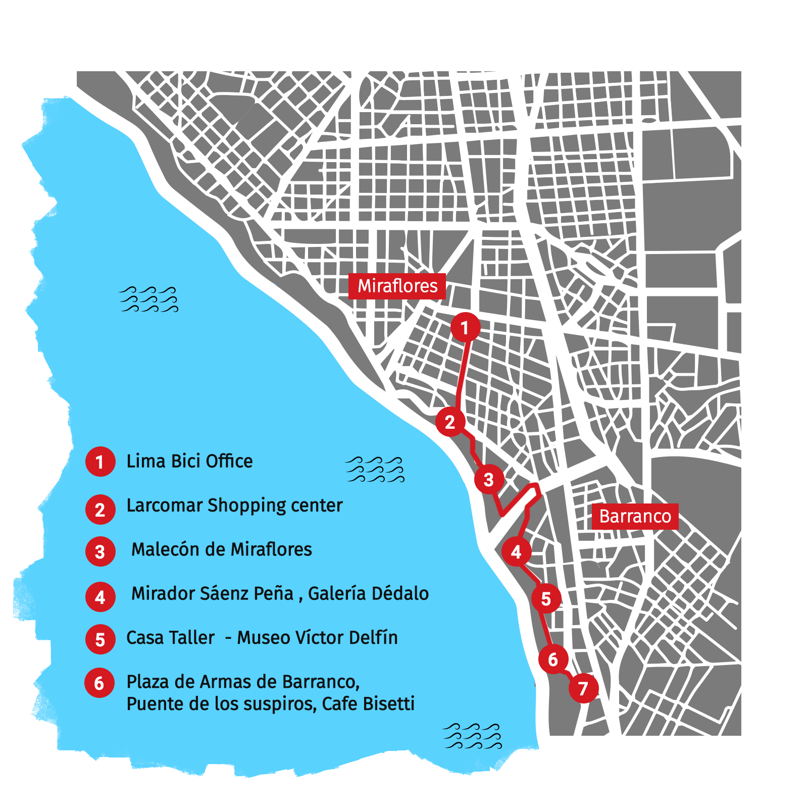 Map Downtown Lima Tour, Lima