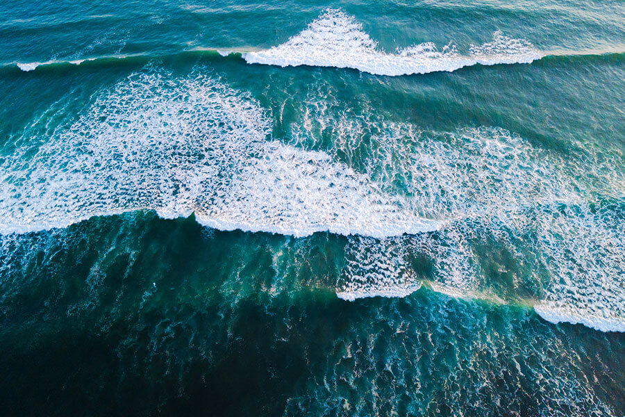Ocean from aerial view, Lima Peru